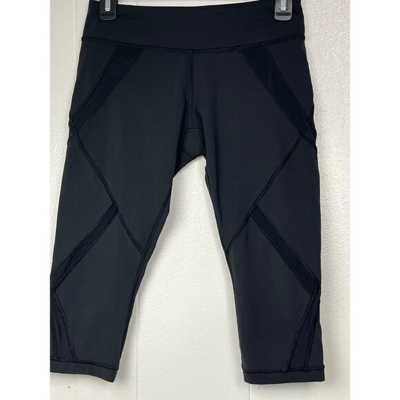 LULULEMON LEGGINGS SIZE 6 BLACK CAPRI LENGTH MESH - Picture 10 of 12